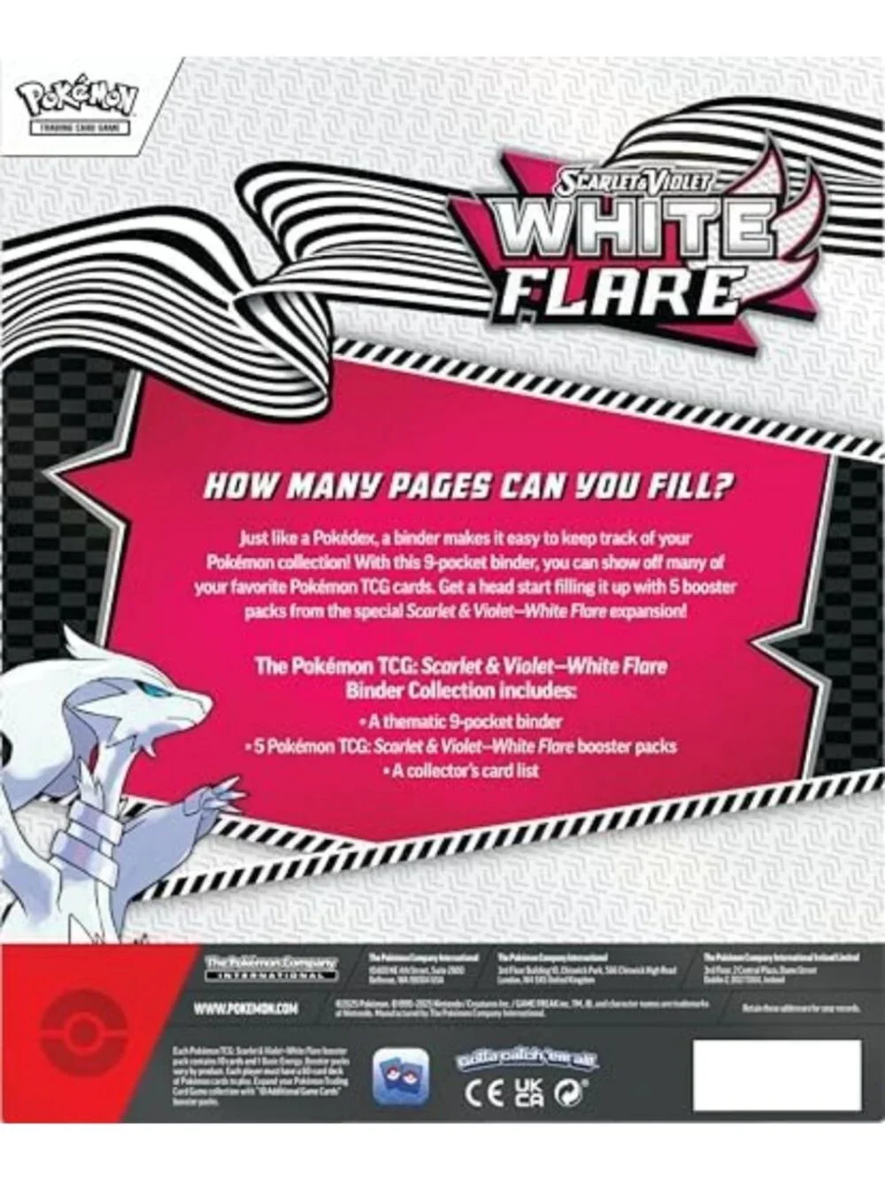 Scarlet & Violet 10.5 White Flare Binder Box for Pokemon TCG Collectors